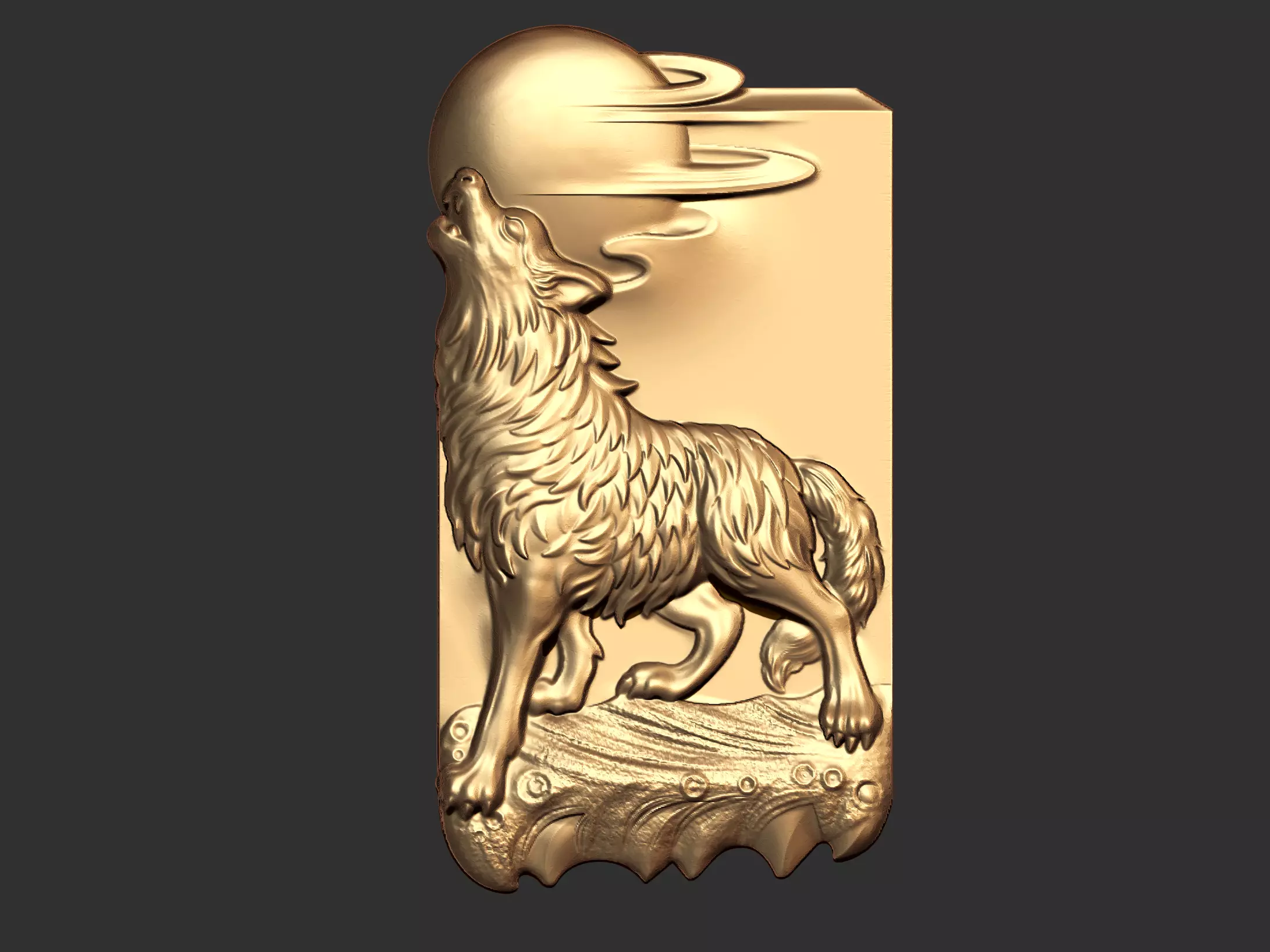 Howling Wolf 3D print model_0