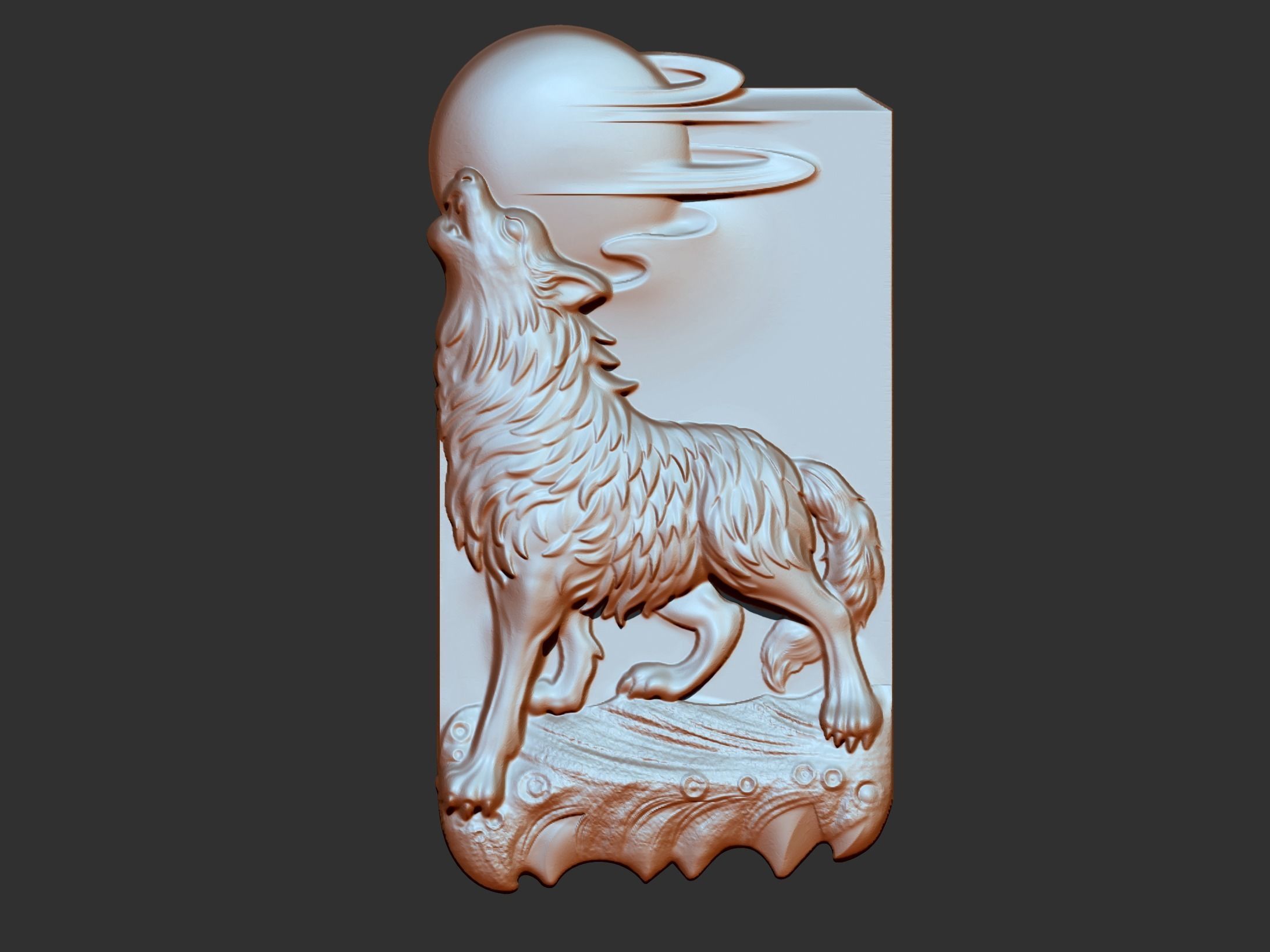 Howling Wolf 3D print model_6