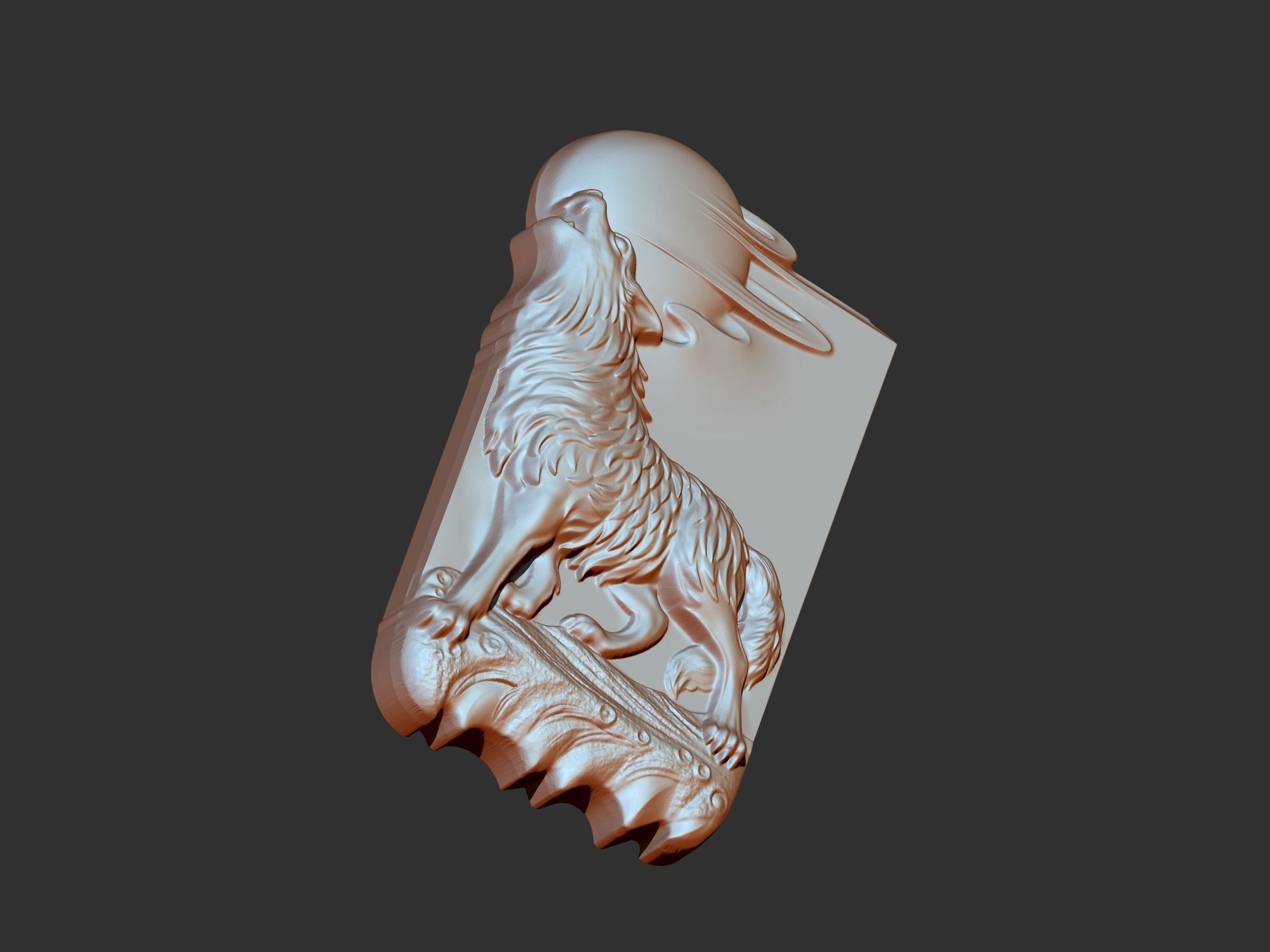 Howling Wolf 3D print model_3