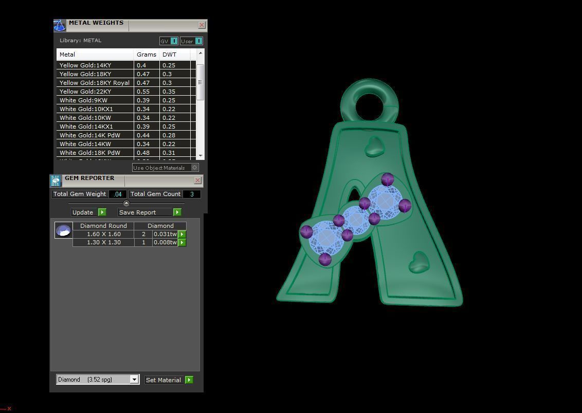 Kids Alphabet A Pendants 3dm STL OBJ FBX Renders Details 3D print model_4