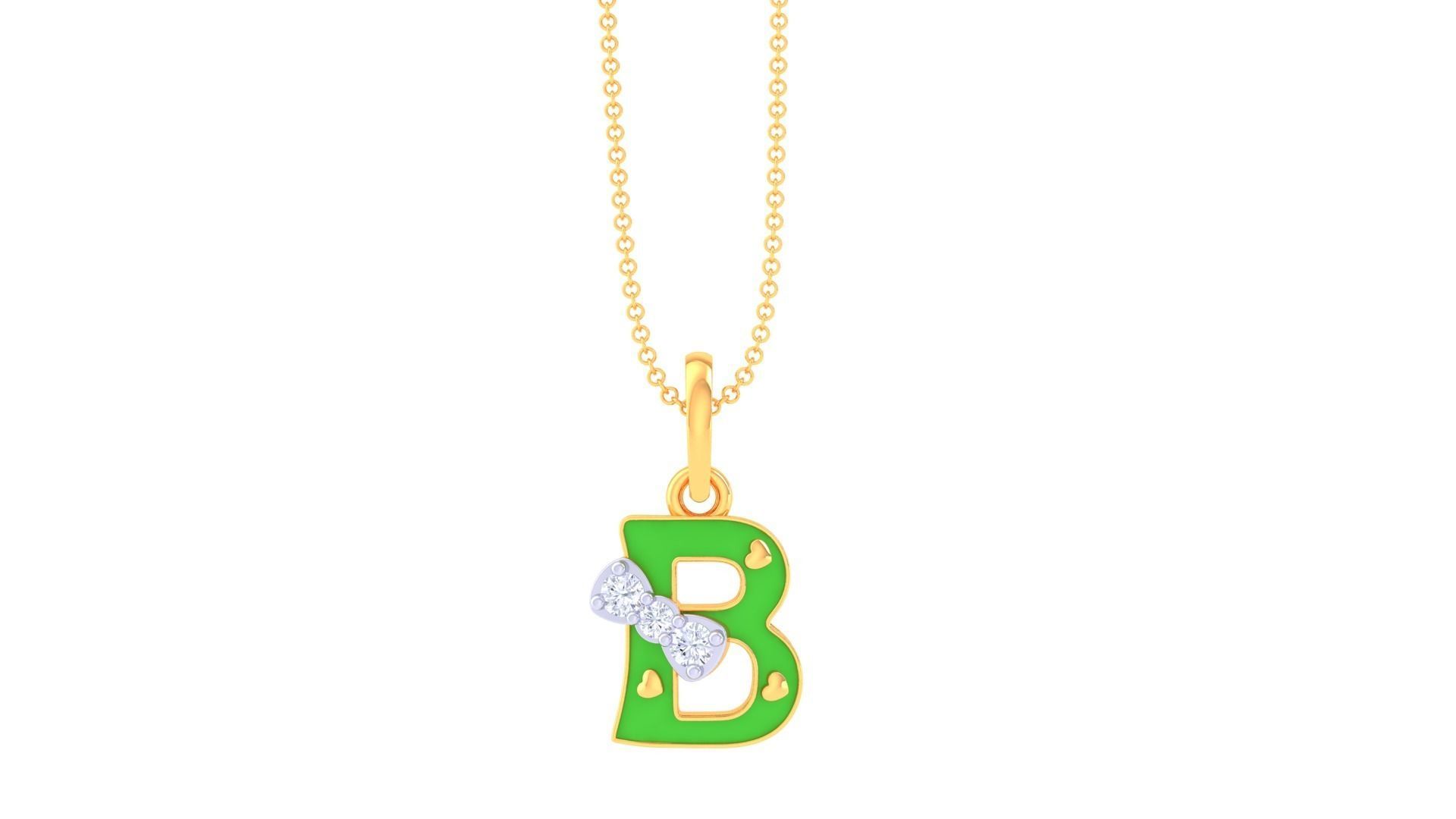 Kids Alphabet B Pendants 3dm STL OBJ FBX Renders Details 3D print model_2
