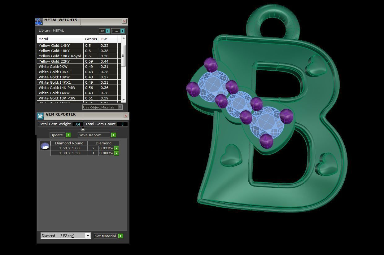 Kids Alphabet B Pendants 3dm STL OBJ FBX Renders Details 3D print model_4