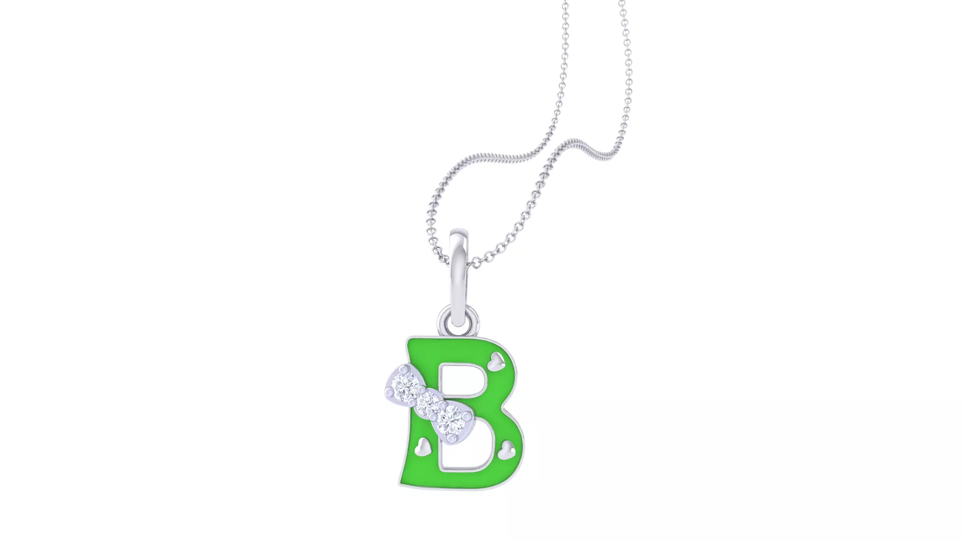 Kids Alphabet B Pendants 3dm STL OBJ FBX Renders Details 3D print model_0
