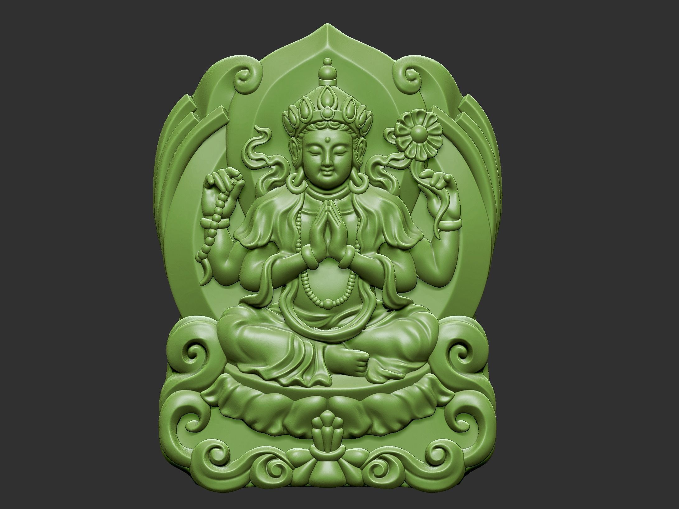 Kwanyin Bodhisattva 3D print model_3