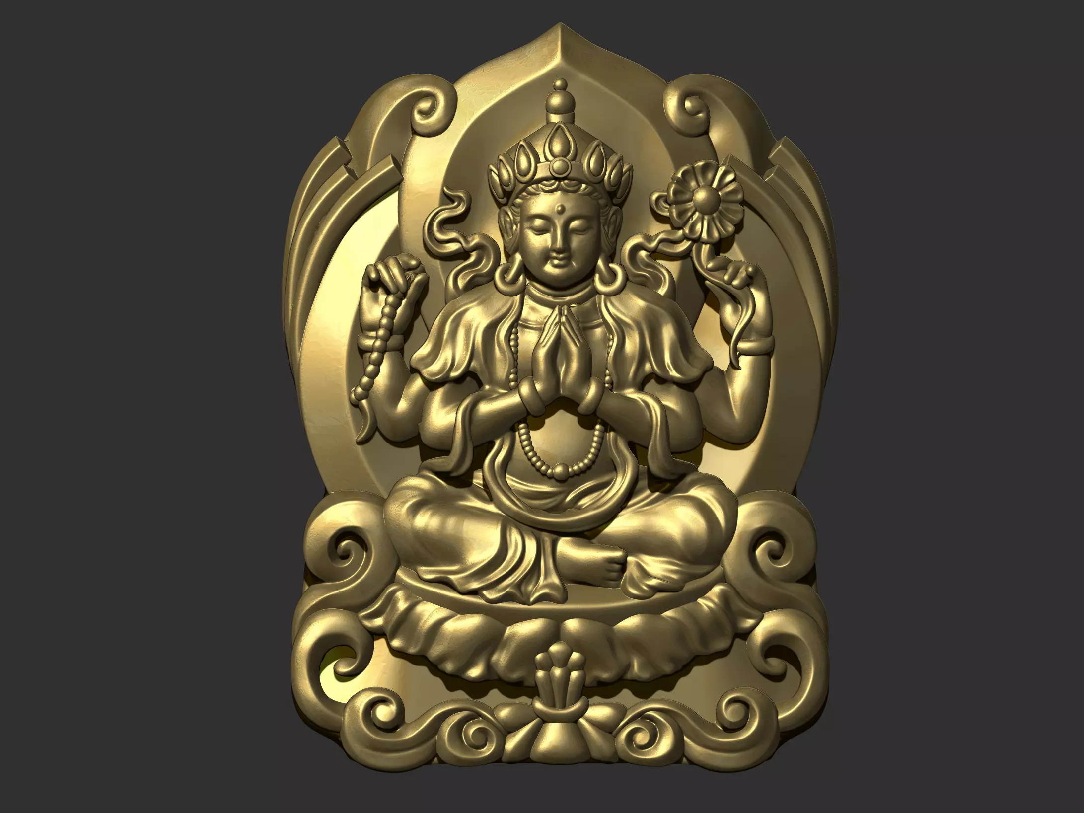 Kwanyin Bodhisattva 3D print model_0