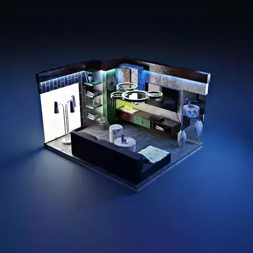3d modern living room 