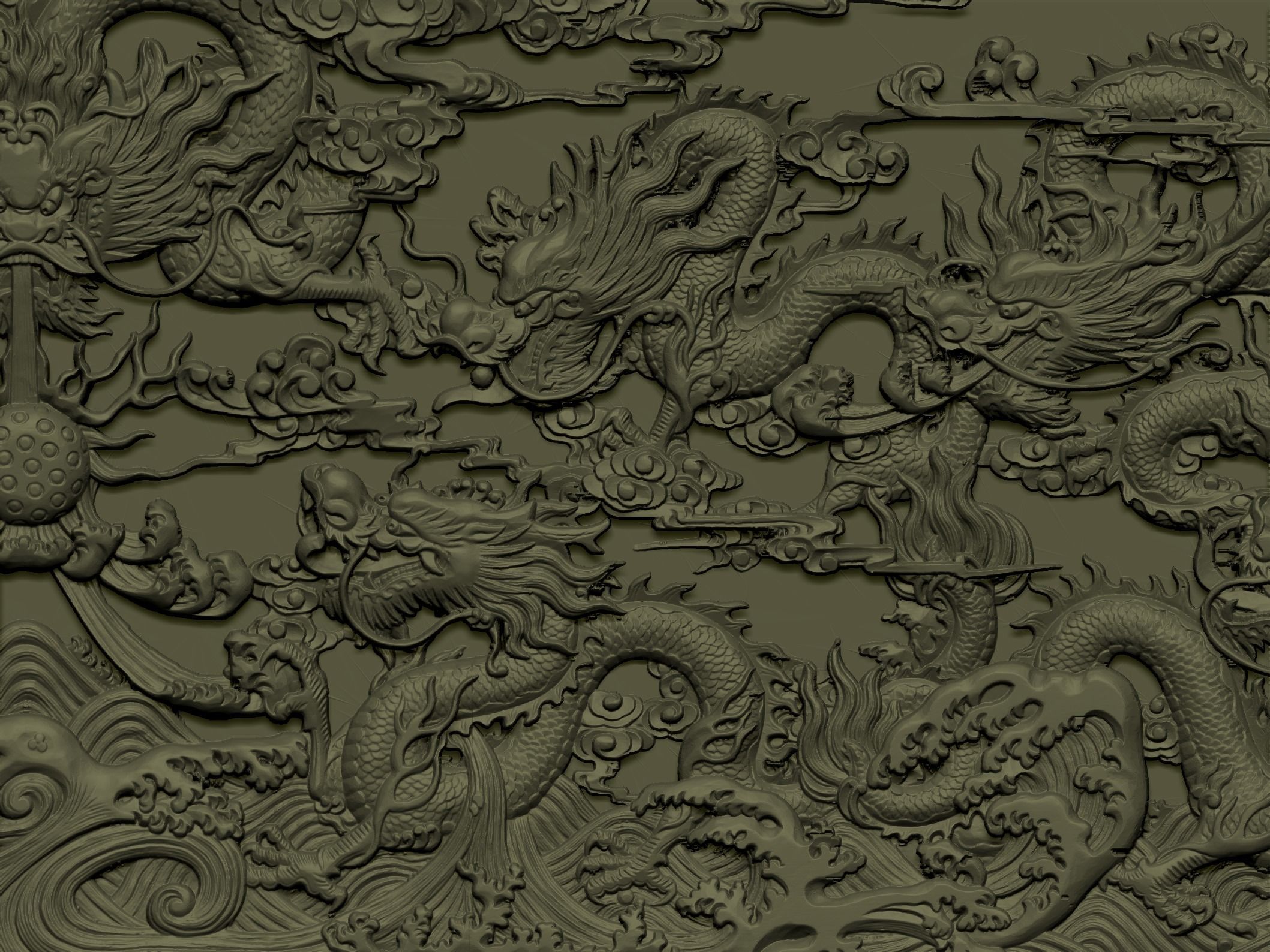 Dragons square 3D print model_7