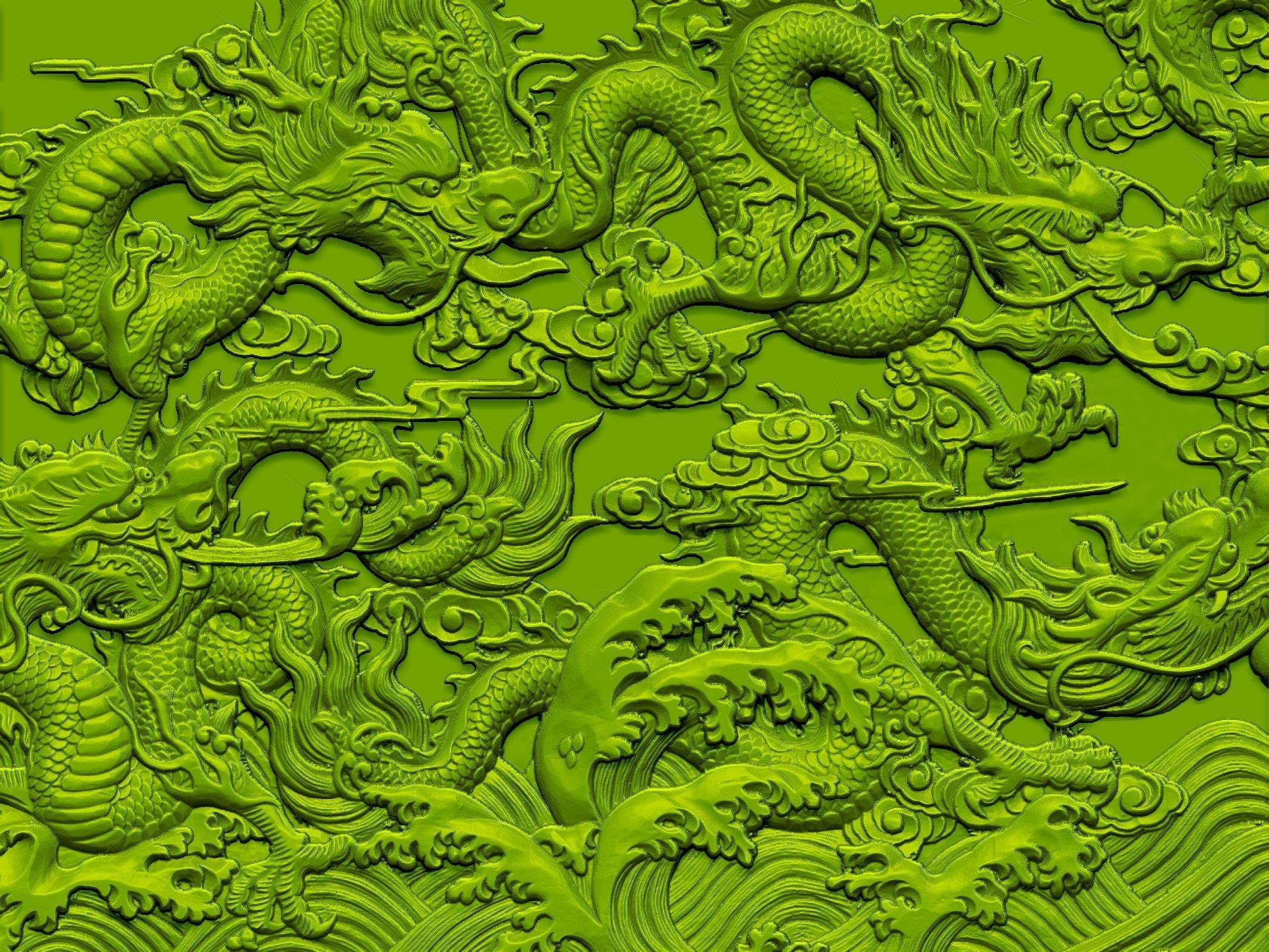 Dragons square 3D print model_5