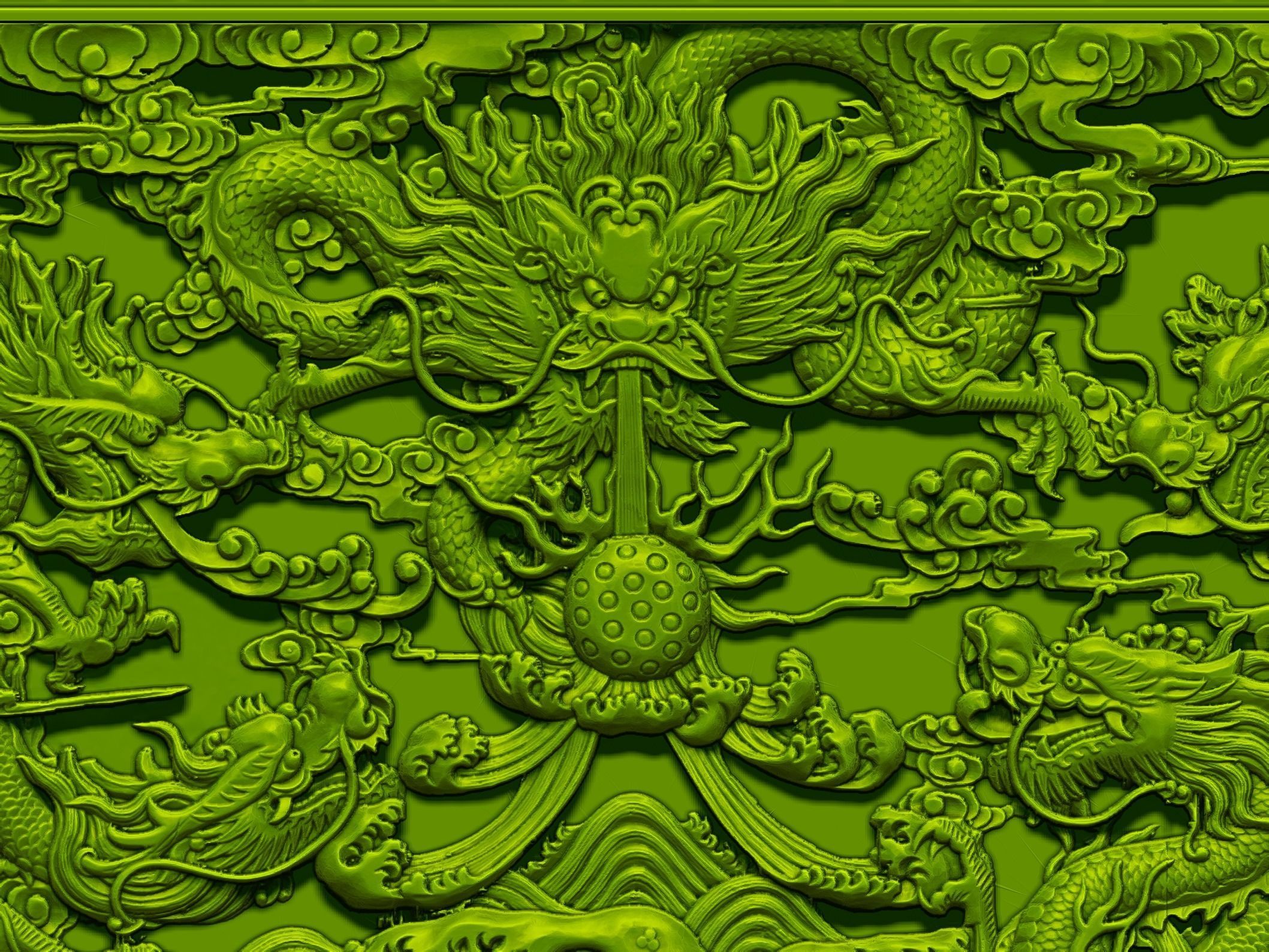 Dragons square 3D print model_2