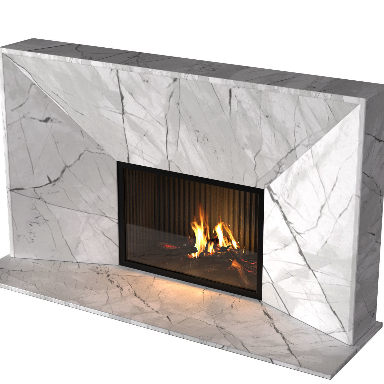 Marble Fireplace modern ArtDeco 3D model_2