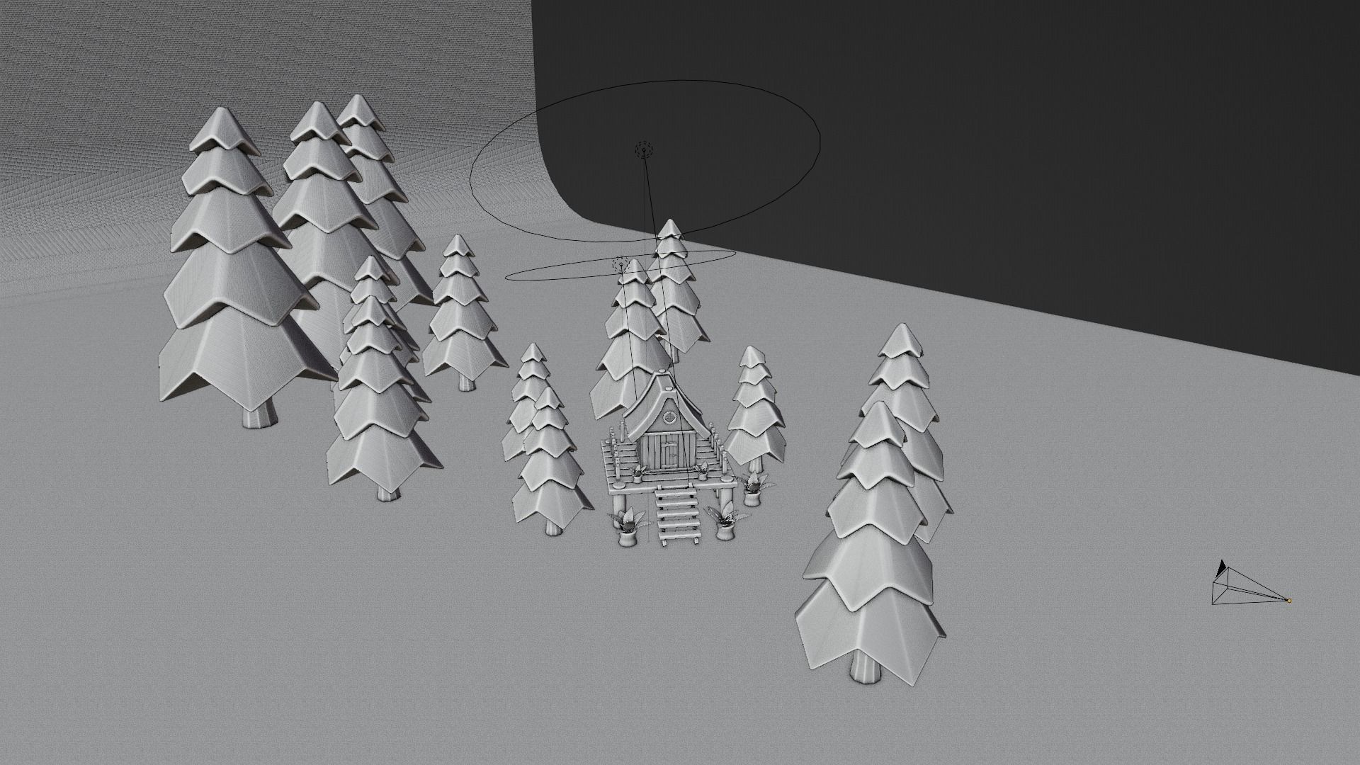 Cartoon Forest Cabin - Stylized Fantasy House 3D Model 3D model_11