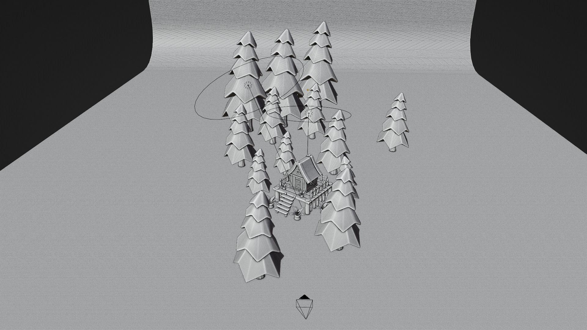 Cartoon Forest Cabin - Stylized Fantasy House 3D Model 3D model_10