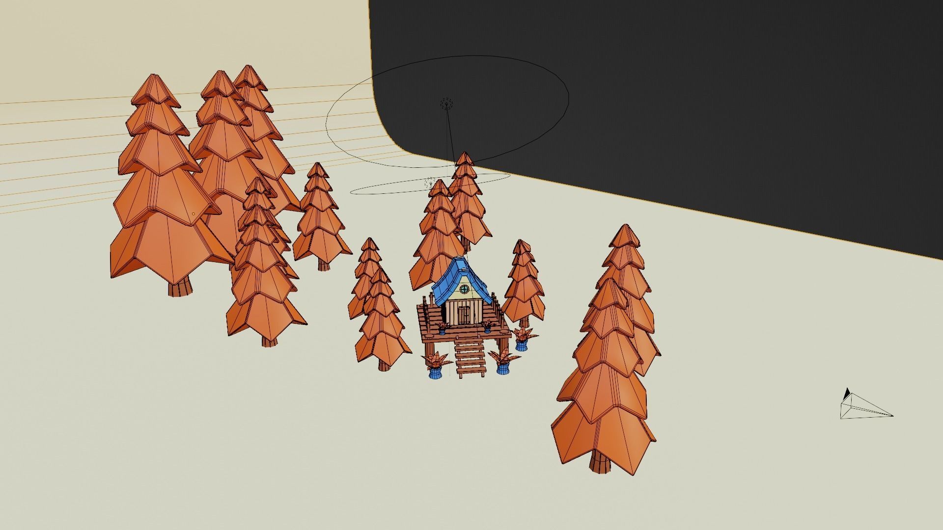 Cartoon Forest Cabin - Stylized Fantasy House 3D Model 3D model_13