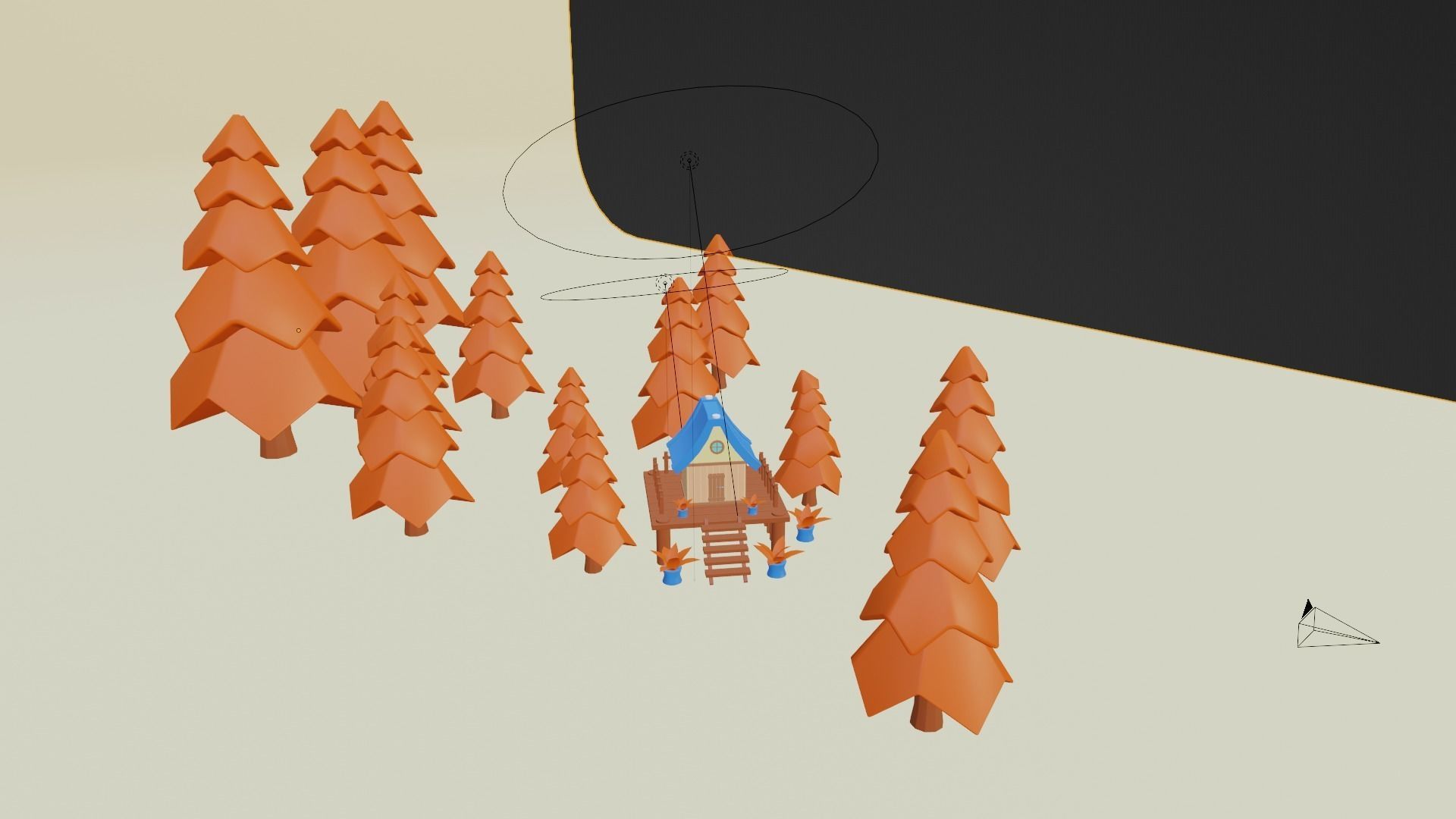 Cartoon Forest Cabin - Stylized Fantasy House 3D Model 3D model_14