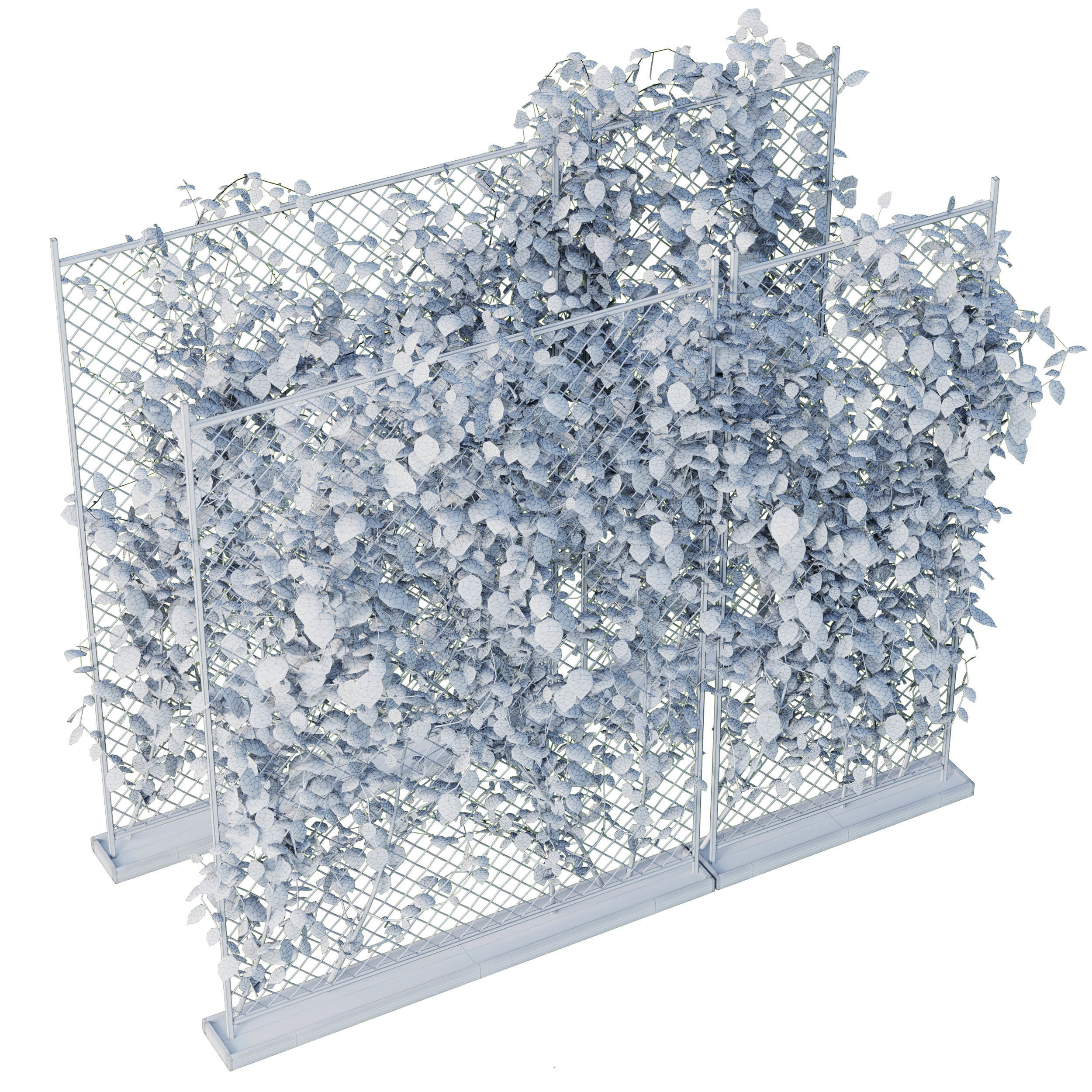 Ivy on Fence 04 Low-poly 3D model_5