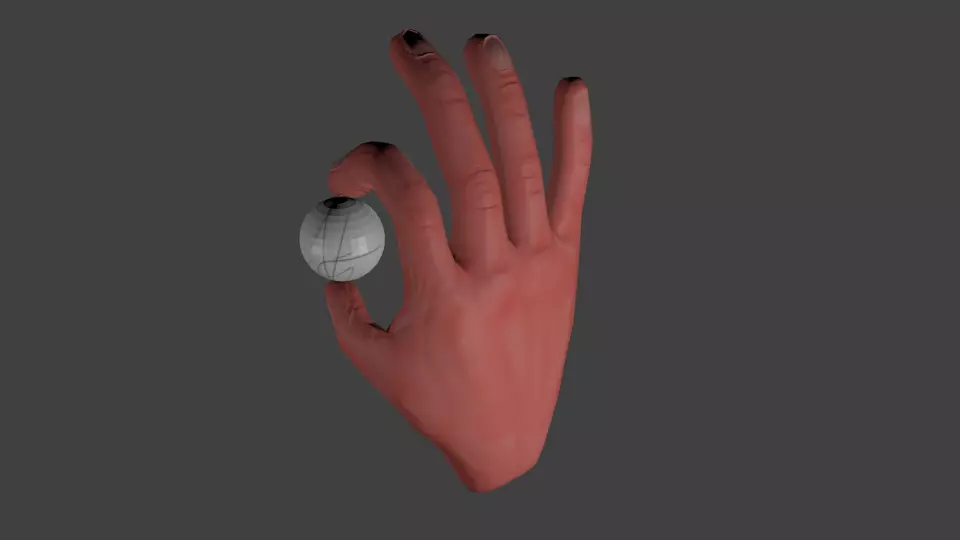 Hand with Golf Ball Rigged Free 3D print model_0