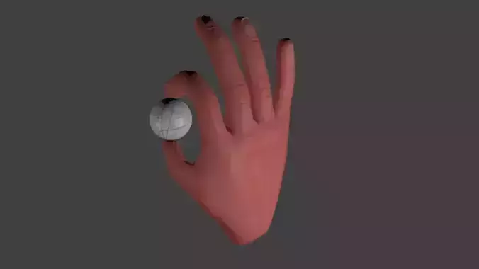 Hand with Golf Ball Rigged Free 3D print model