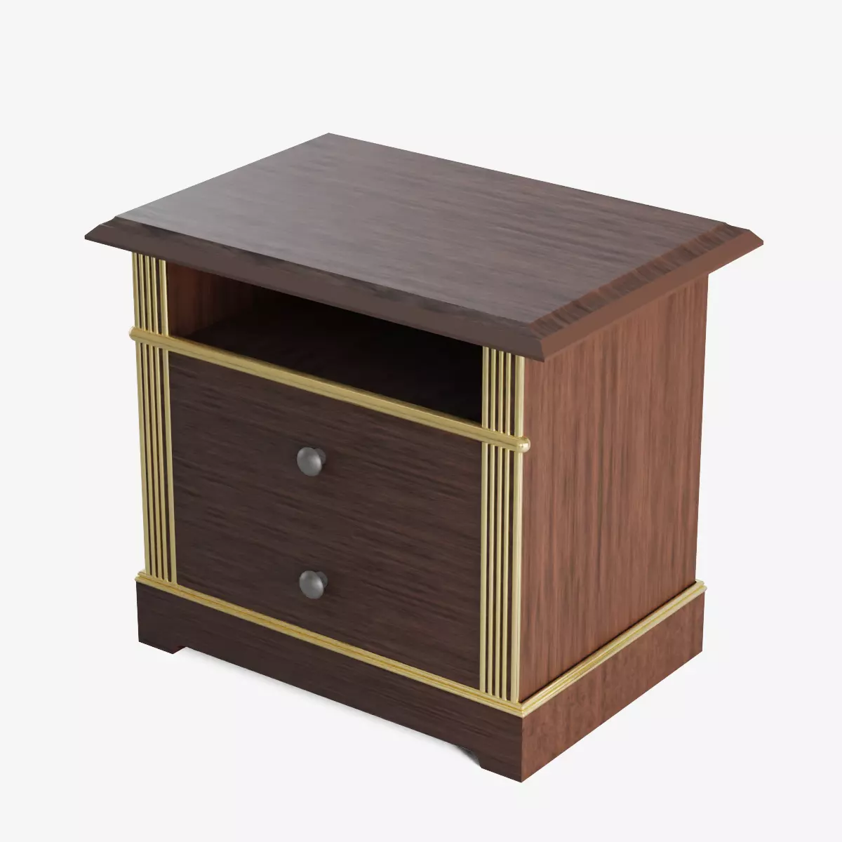 Bedside Table Low-poly 3D model_0