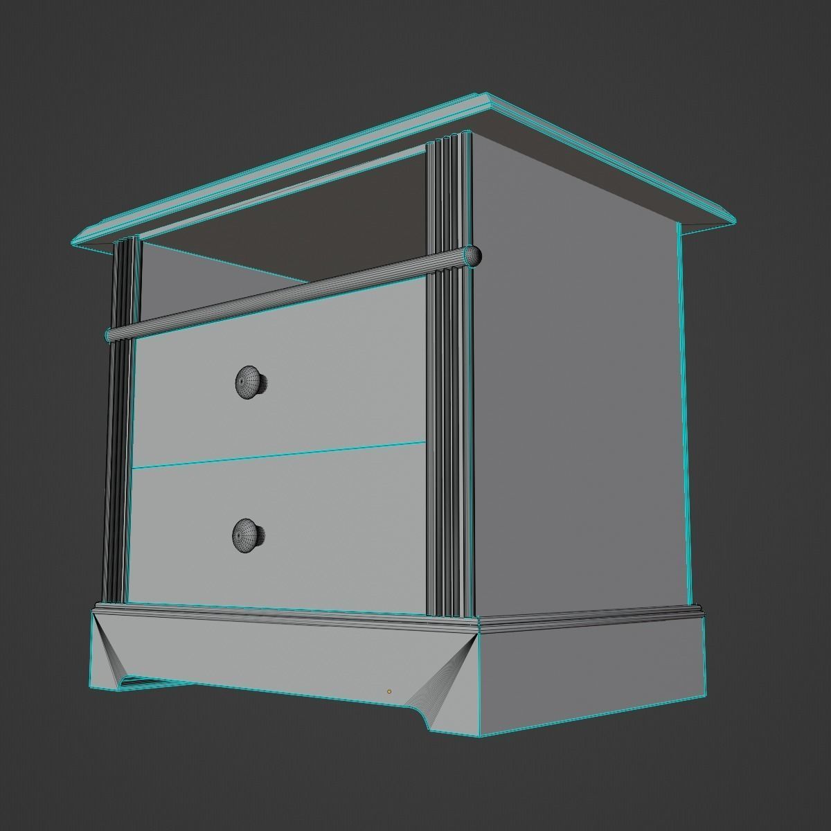 Bedside Table Low-poly 3D model_14