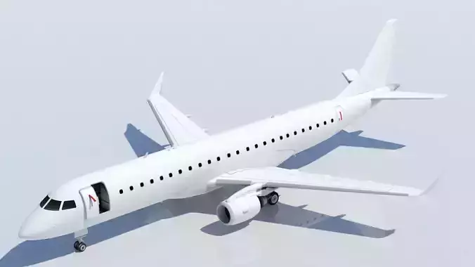 Embraer EMB 190 ERJ Static Low Poly Low-poly 3D model