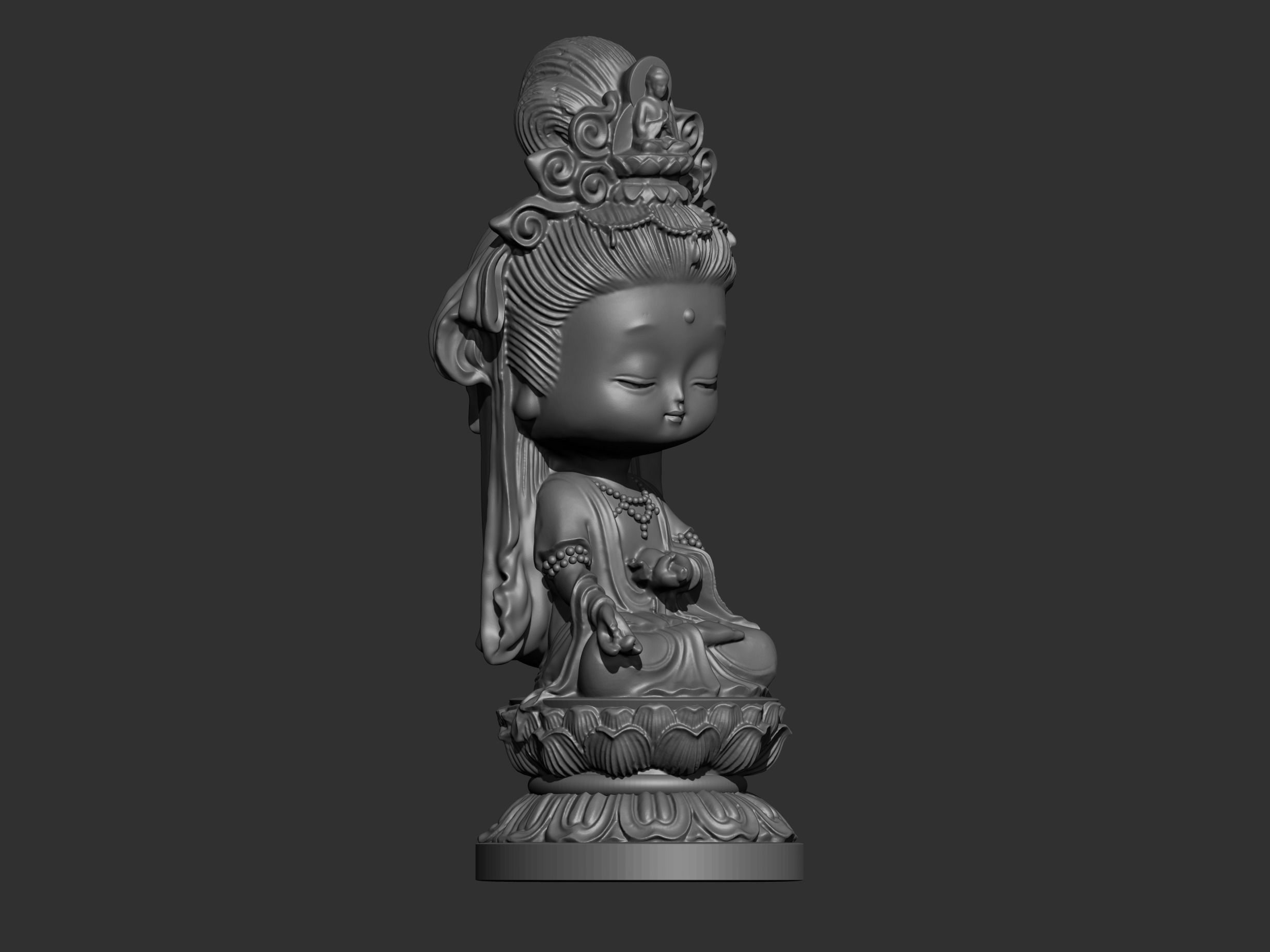 Baby Kwanyin Bodhisattva 3D print model_1