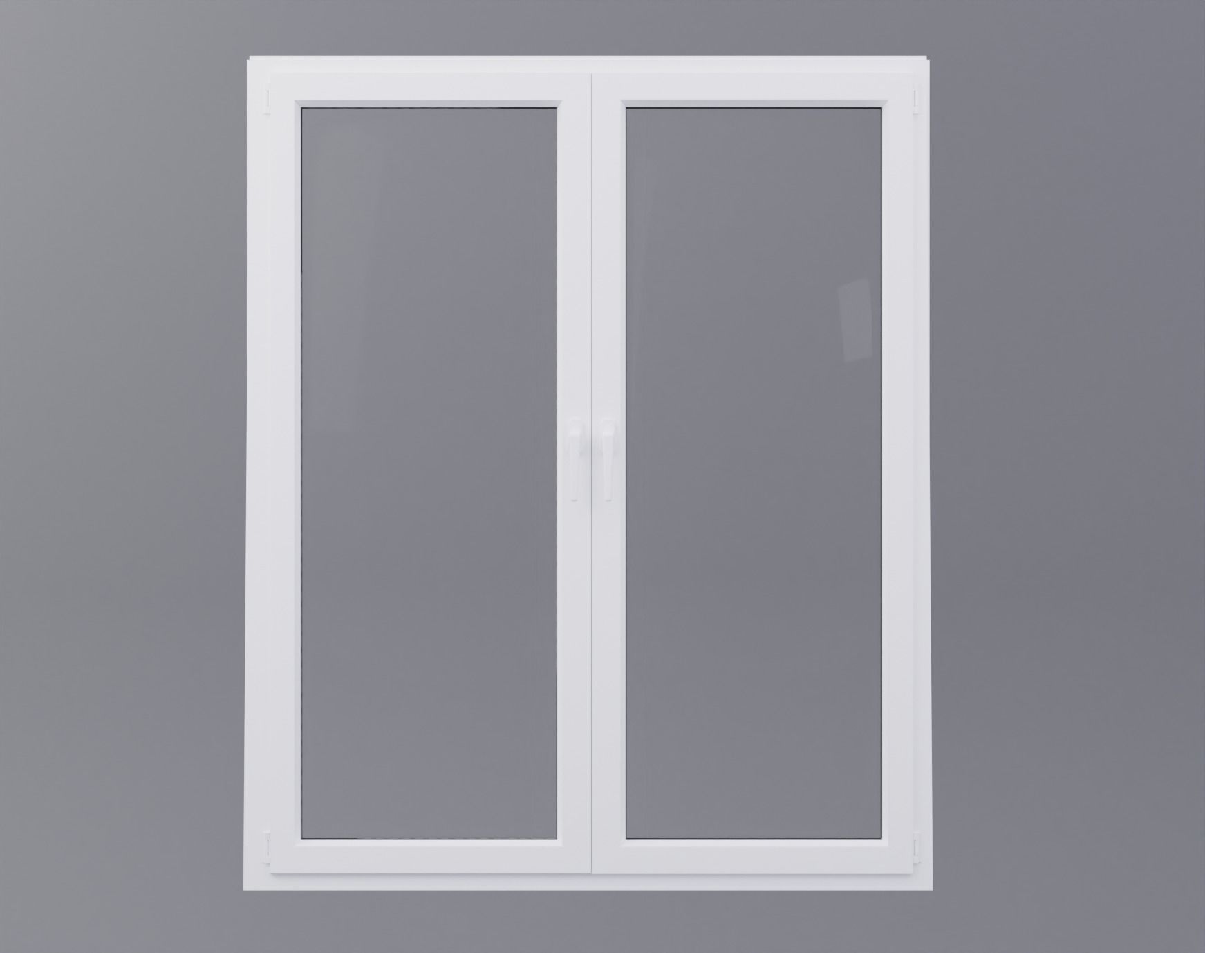 White pvc windows Low-poly 3D model_9