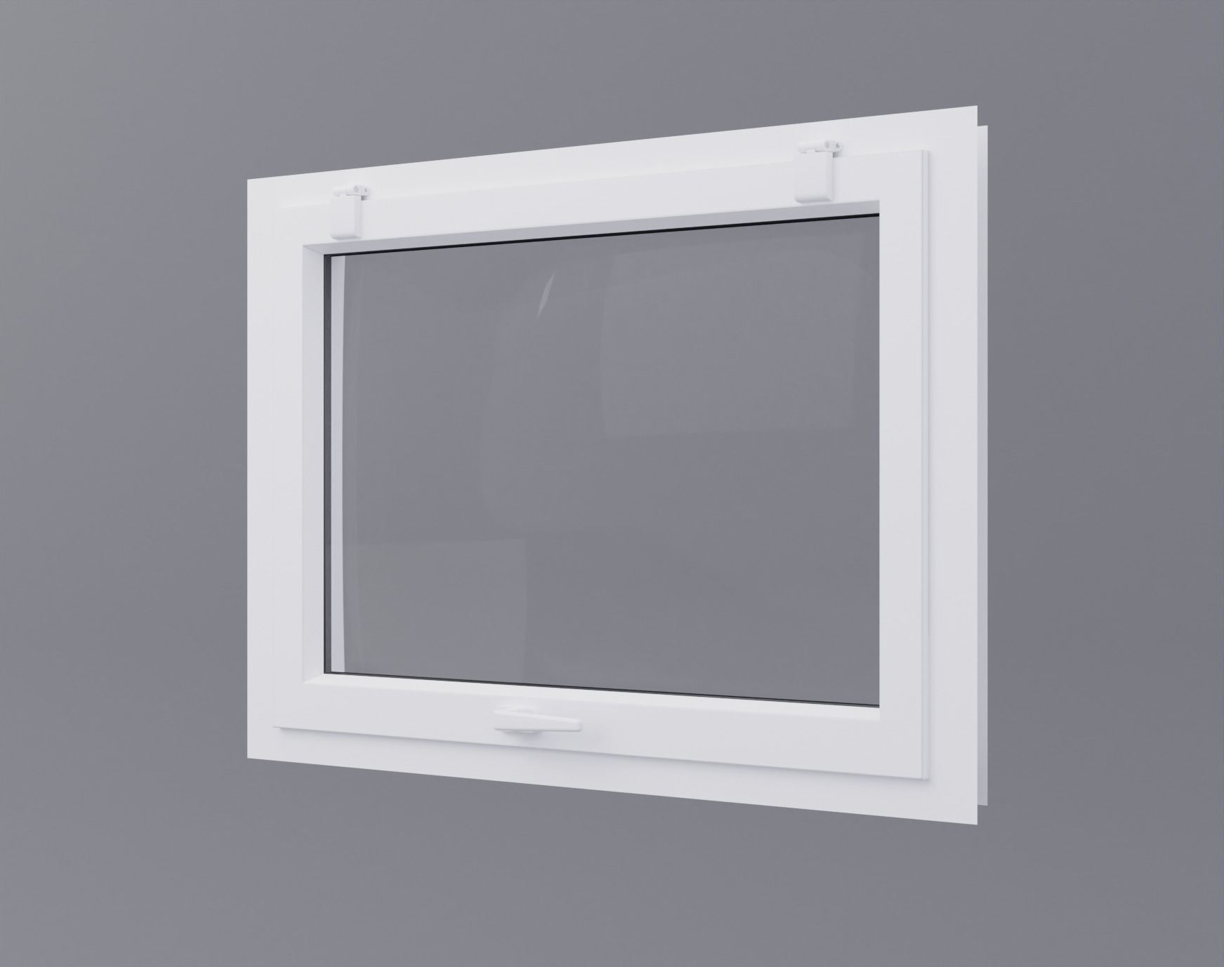 White pvc windows Low-poly 3D model_4