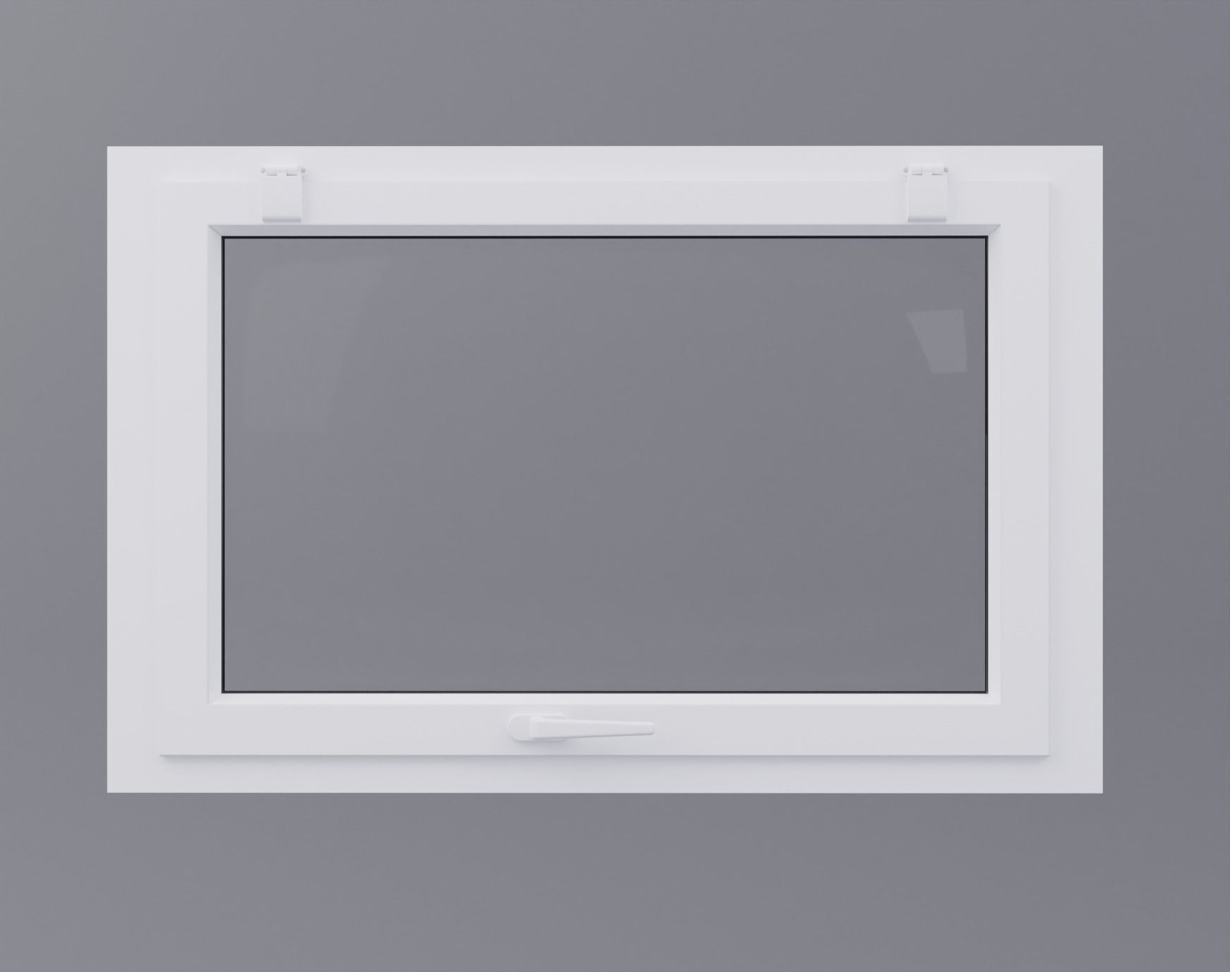 White pvc windows Low-poly 3D model_3