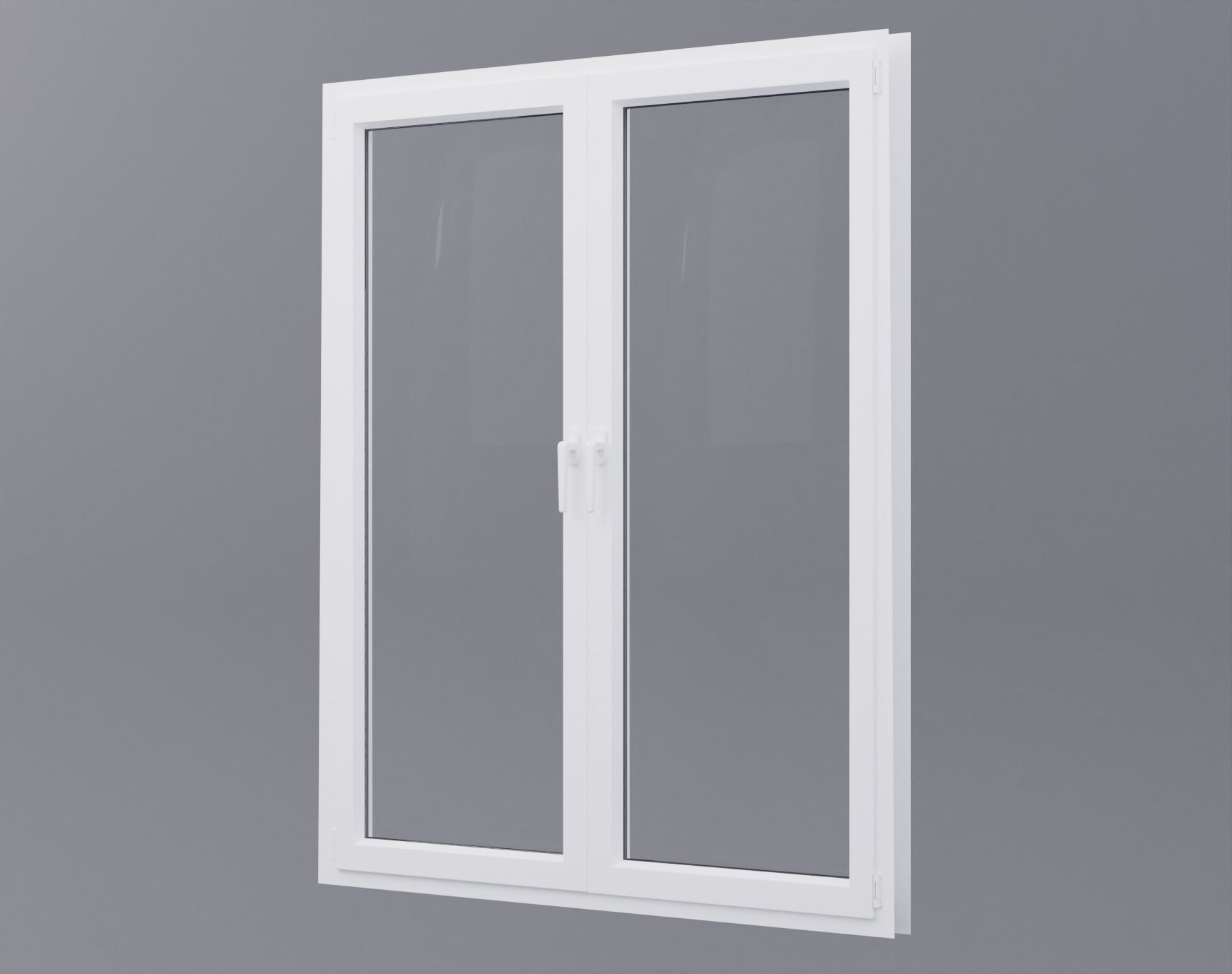 White pvc windows Low-poly 3D model_10