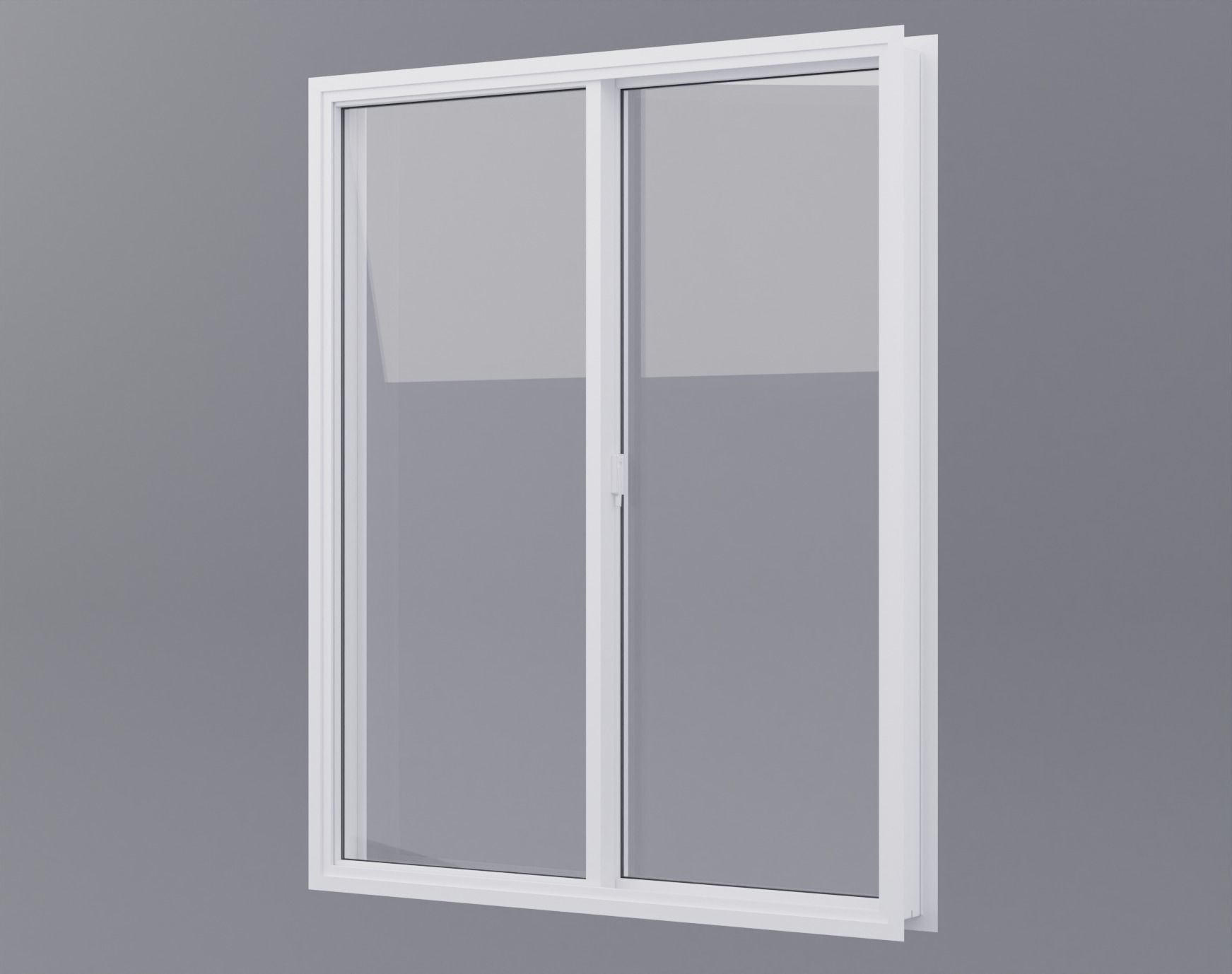 White pvc windows Low-poly 3D model_8