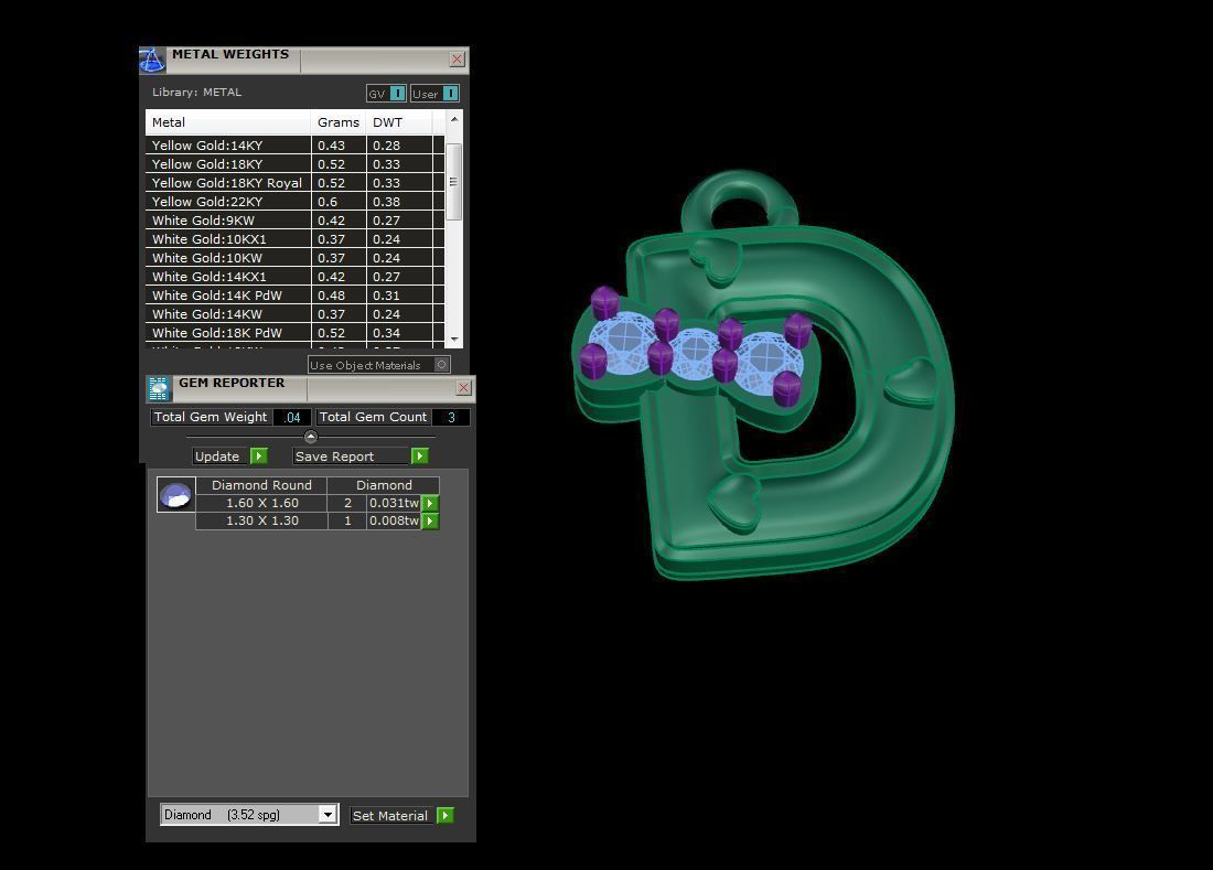 Kids Alphabet D Pendants 3dm STL OBJ FBX Renders Details 3D print model_4