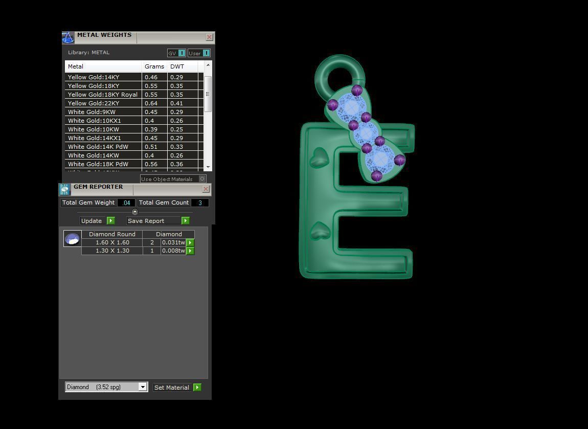 Kids Alphabet E Pendants 3dm STL OBJ FBX Renders Details 3D print model_4