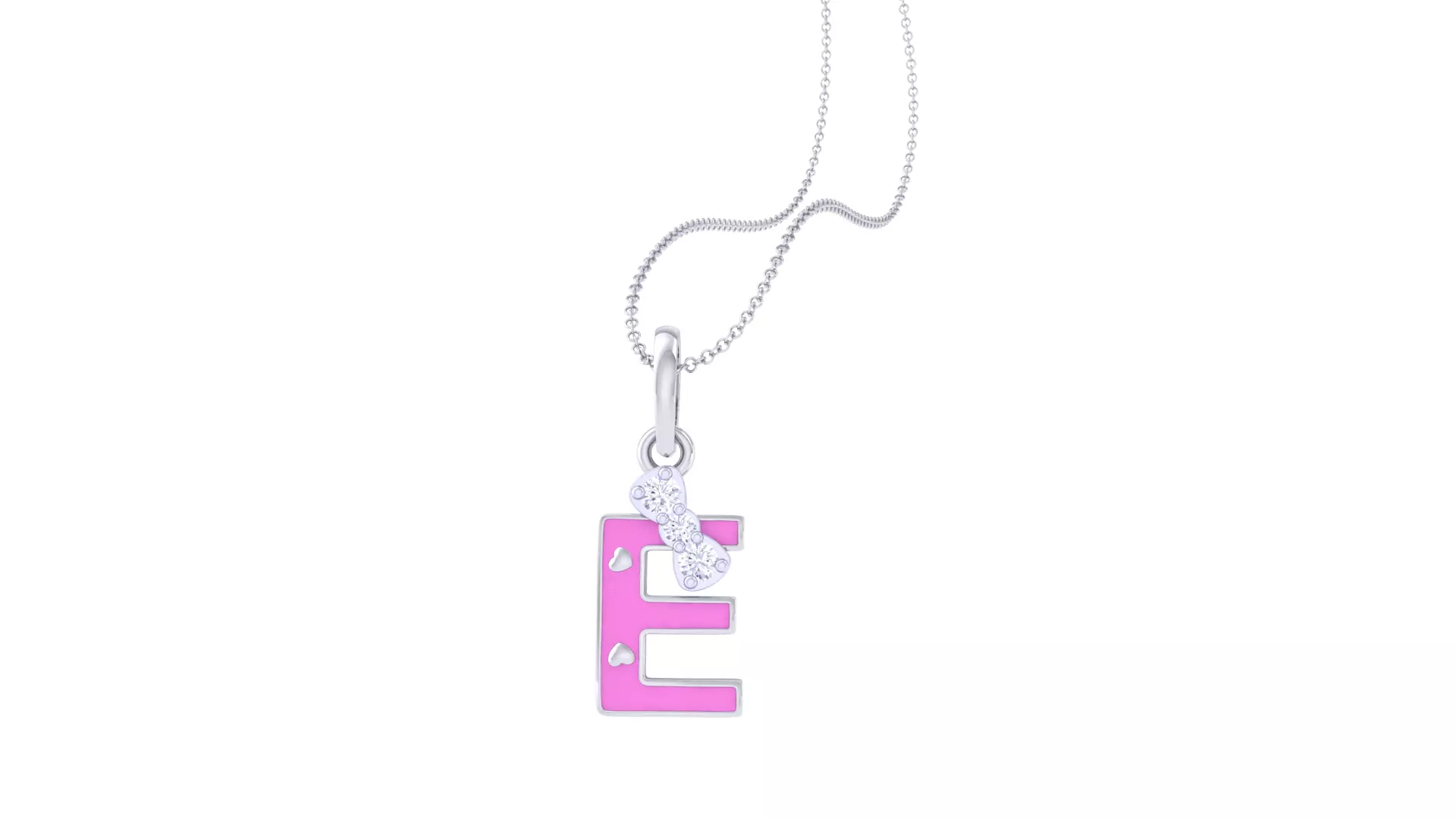 Kids Alphabet E Pendants 3dm STL OBJ FBX Renders Details 3D print model_0
