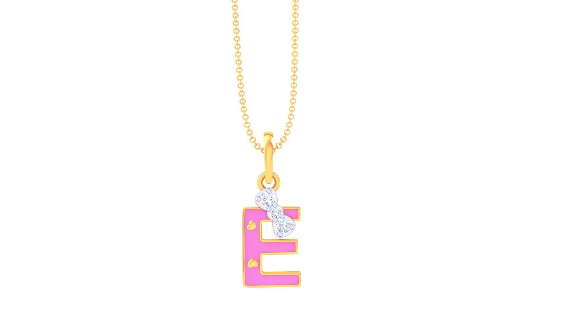 Kids Alphabet E Pendants 3dm STL OBJ FBX Renders Details 3D print model_2