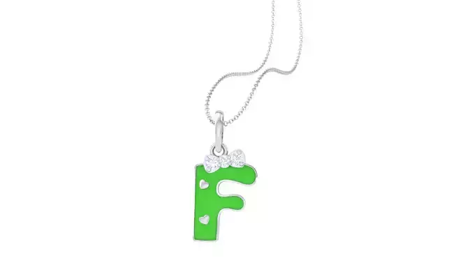 Kids Alphabet F Pendants 3dm STL OBJ FBX Renders Details 3D print model
