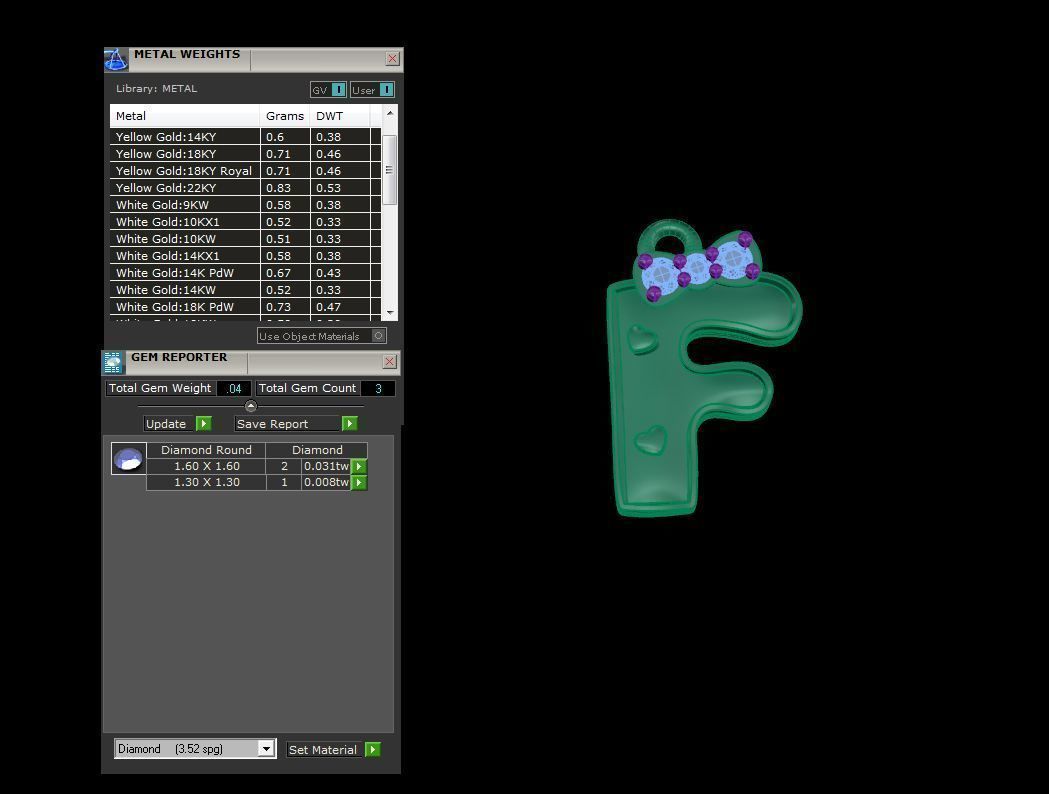 Kids Alphabet F Pendants 3dm STL OBJ FBX Renders Details 3D print model_4
