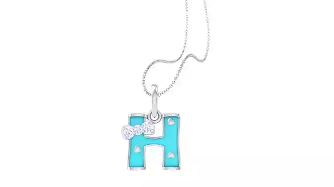Kids Alphabet H Pendants 3dm STL OBJ FBX Renders Details 3D print model