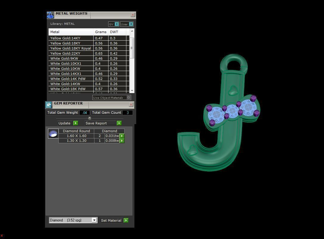 Kids Alphabet J Pendants 3dm STL OBJ FBX Renders Details 3D print model_4