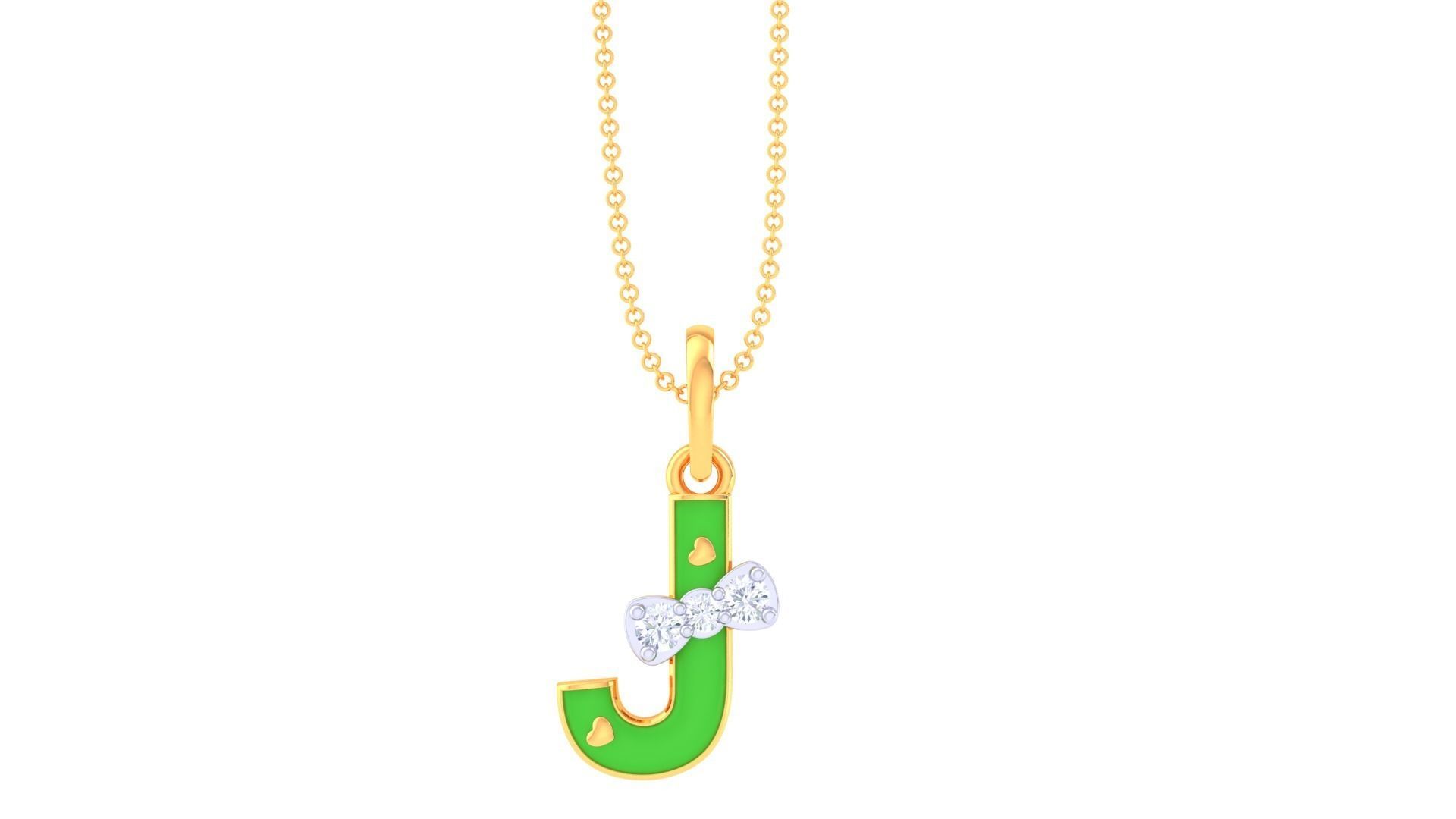 Kids Alphabet J Pendants 3dm STL OBJ FBX Renders Details 3D print model_2
