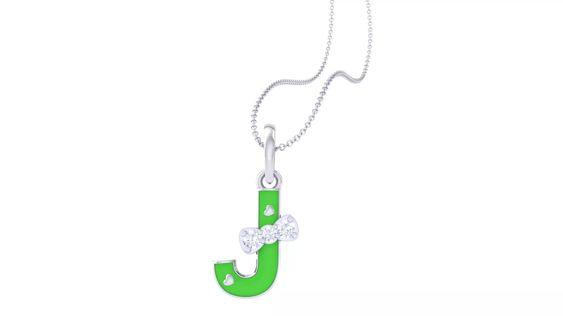 Kids Alphabet J Pendants 3dm STL OBJ FBX Renders Details 3D print model_0