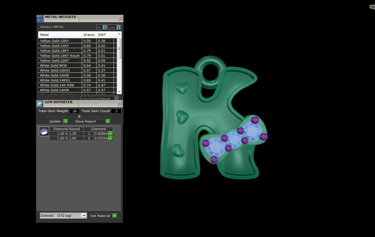 Kids Alphabet K Pendants 3dm STL OBJ FBX Renders Details 3D print model_4