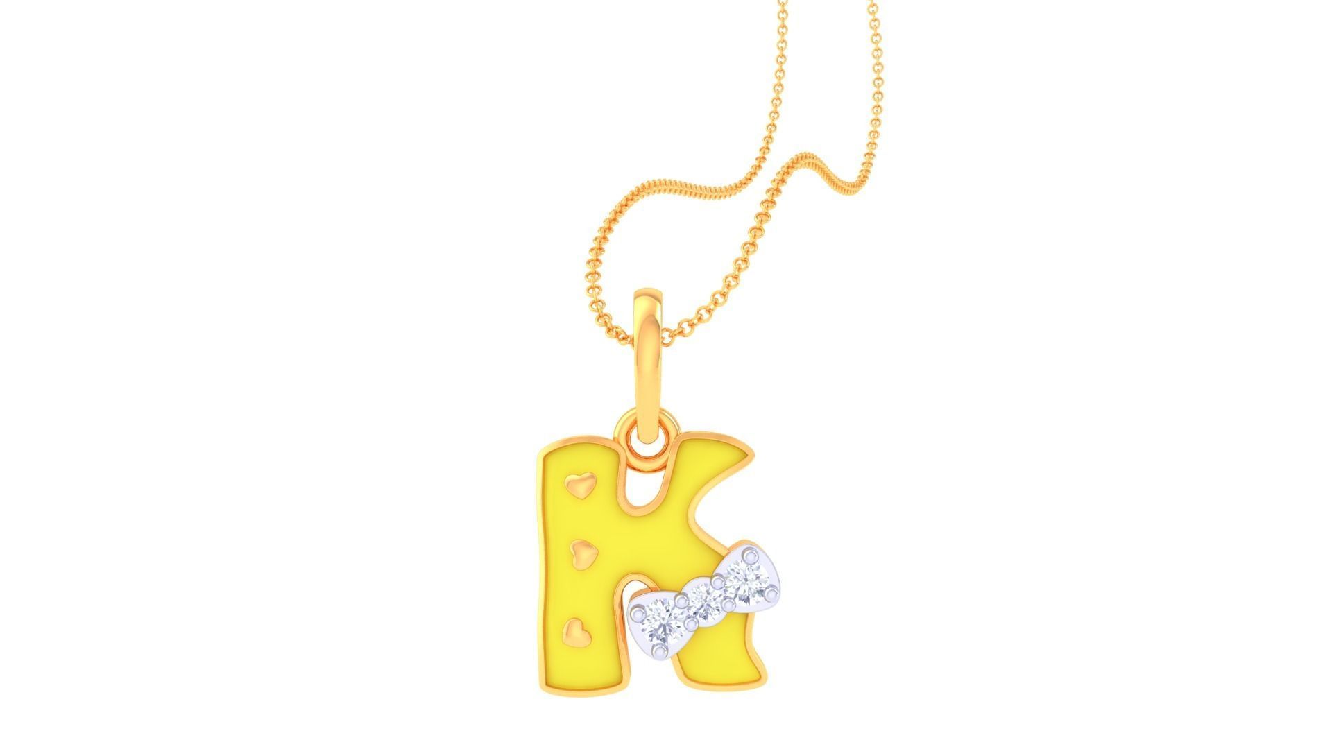 Kids Alphabet K Pendants 3dm STL OBJ FBX Renders Details 3D print model_1
