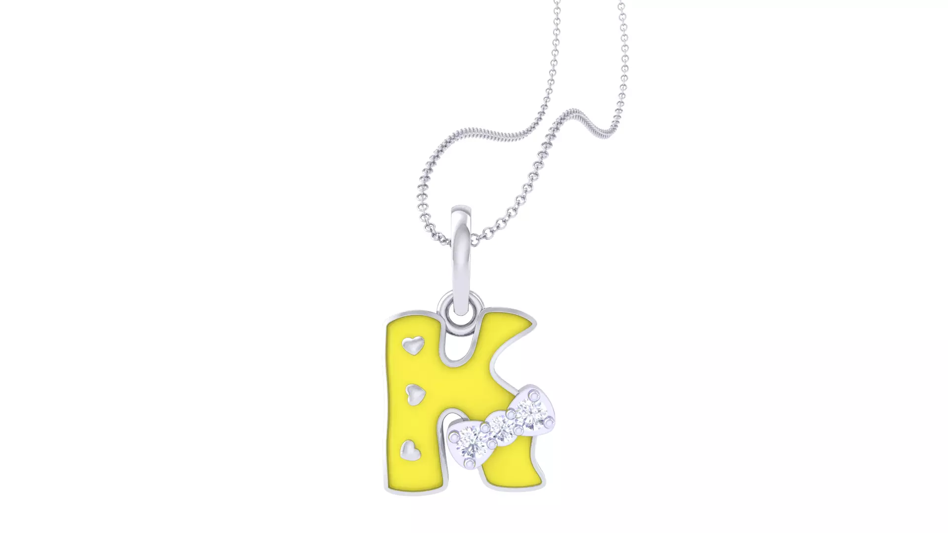 Kids Alphabet K Pendants 3dm STL OBJ FBX Renders Details 3D print model_0