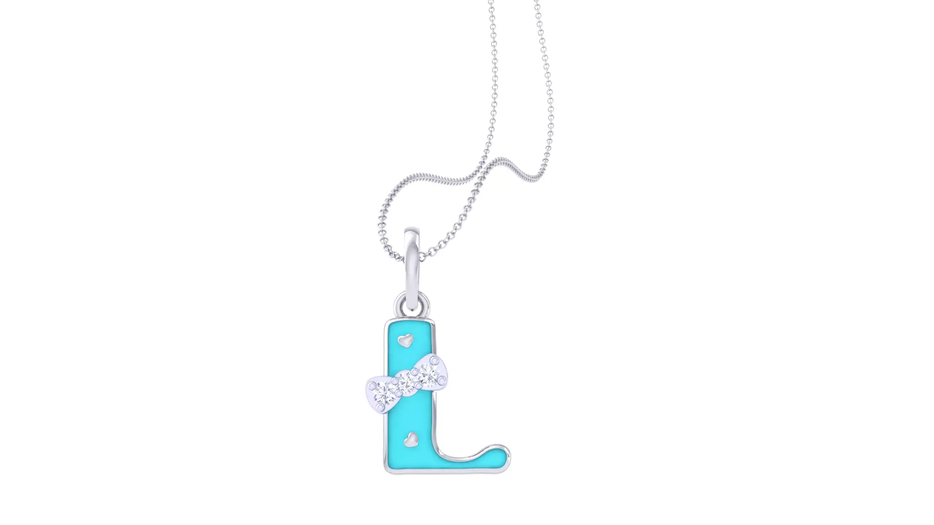 Kids Alphabet L Pendants 3dm STL OBJ FBX Renders Details 3D print model_0