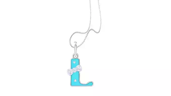 Kids Alphabet L Pendants 3dm STL OBJ FBX Renders Details 3D print model