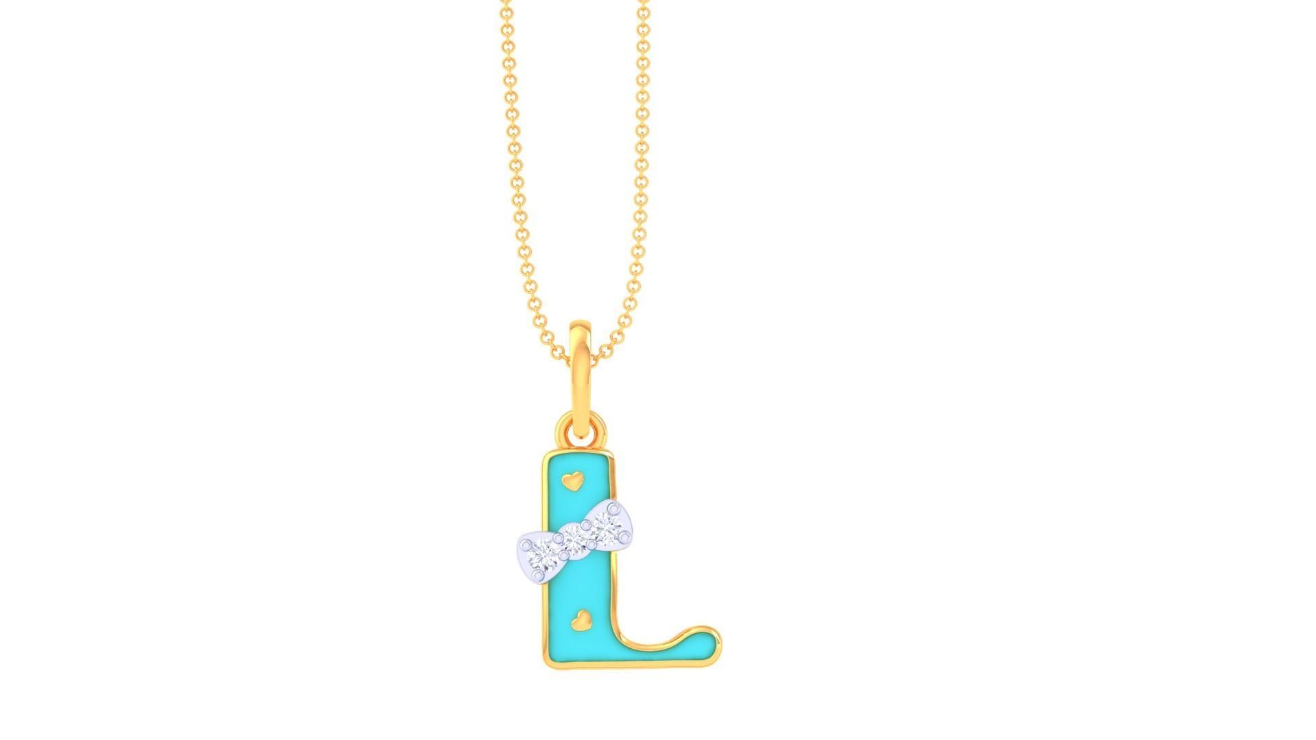 Kids Alphabet L Pendants 3dm STL OBJ FBX Renders Details 3D print model_2