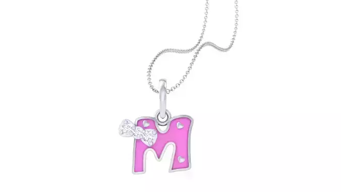 Kids Alphabet M Pendants 3dm STL OBJ FBX Renders Details 3D print model