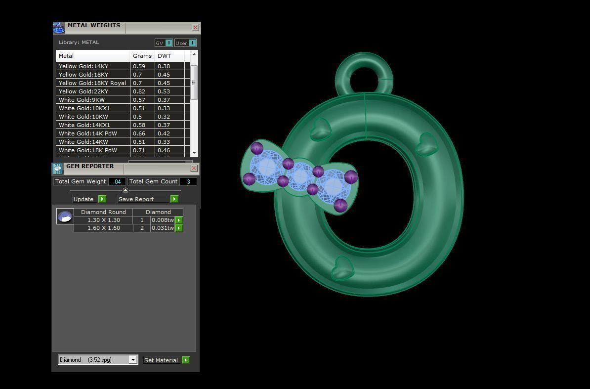 Kids Alphabet O Pendants 3dm STL OBJ FBX Renders Details 3D print model_4