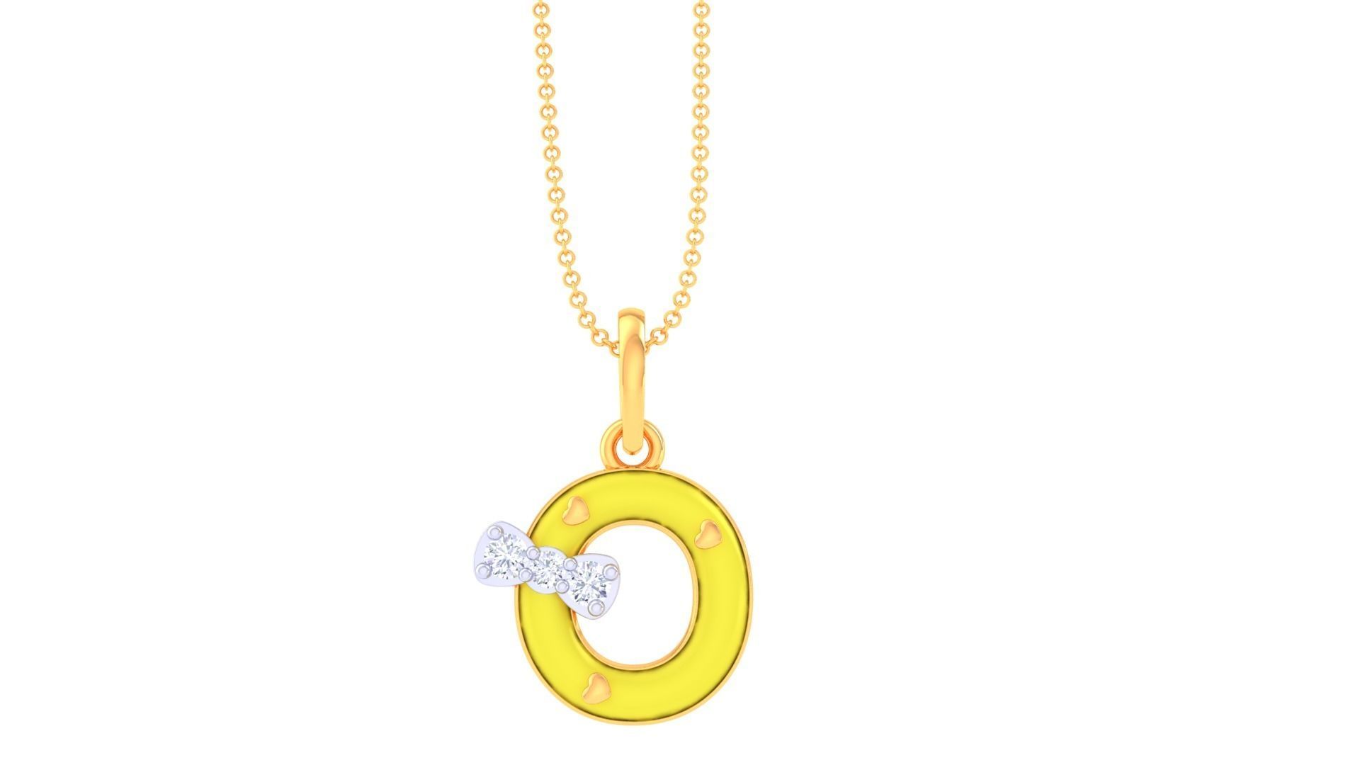 Kids Alphabet O Pendants 3dm STL OBJ FBX Renders Details 3D print model_2