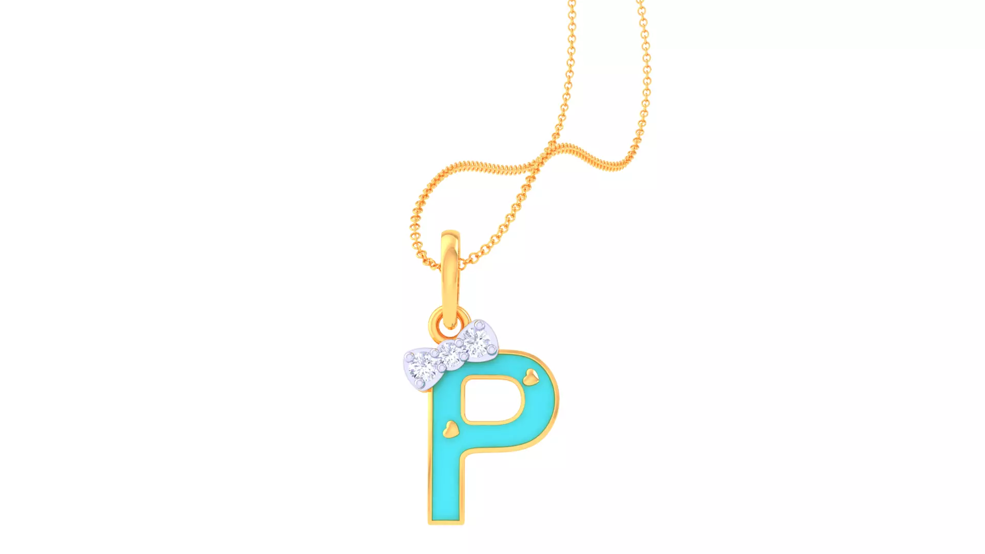 Kids Alphabet P Pendants 3dm STL OBJ FBX Renders Details 3D print model_0